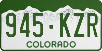 CO license plate 945KZR