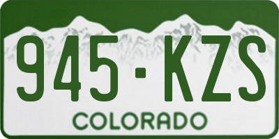 CO license plate 945KZS
