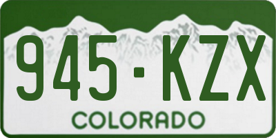 CO license plate 945KZX