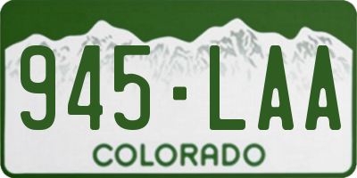 CO license plate 945LAA