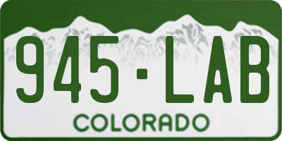 CO license plate 945LAB