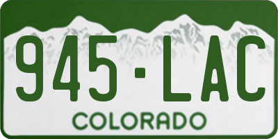 CO license plate 945LAC