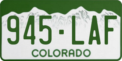 CO license plate 945LAF