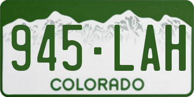 CO license plate 945LAH