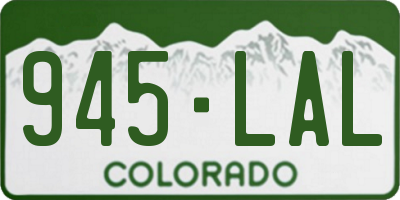 CO license plate 945LAL