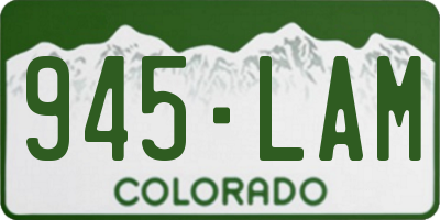 CO license plate 945LAM