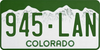 CO license plate 945LAN
