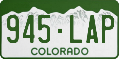 CO license plate 945LAP