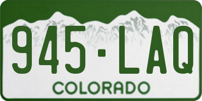 CO license plate 945LAQ