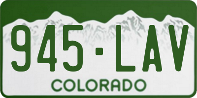 CO license plate 945LAV