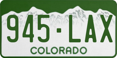 CO license plate 945LAX