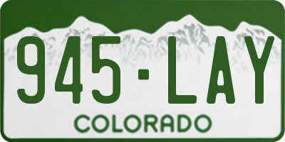 CO license plate 945LAY