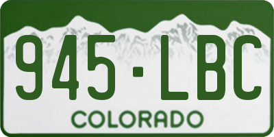 CO license plate 945LBC