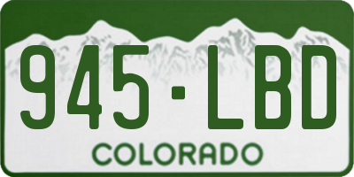 CO license plate 945LBD