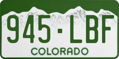 CO license plate 945LBF