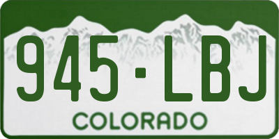 CO license plate 945LBJ