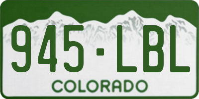 CO license plate 945LBL