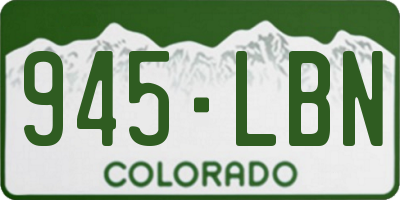 CO license plate 945LBN