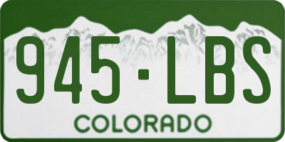 CO license plate 945LBS