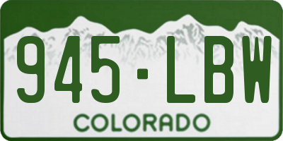 CO license plate 945LBW