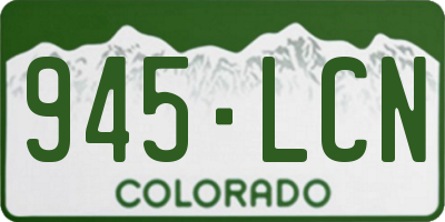 CO license plate 945LCN