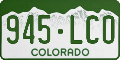 CO license plate 945LCO