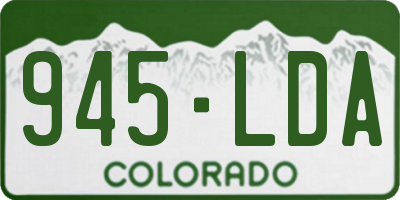 CO license plate 945LDA