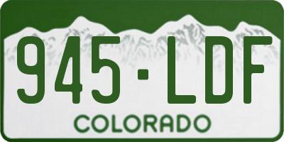 CO license plate 945LDF