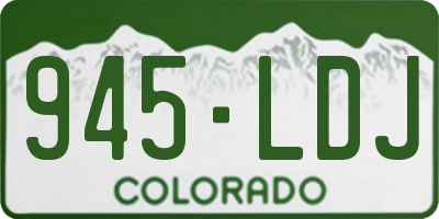 CO license plate 945LDJ