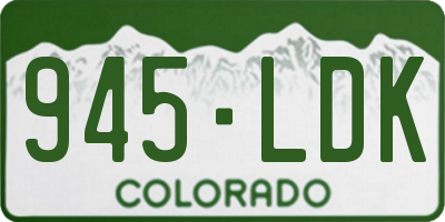 CO license plate 945LDK