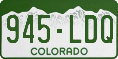 CO license plate 945LDQ