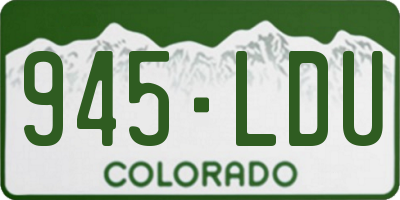 CO license plate 945LDU