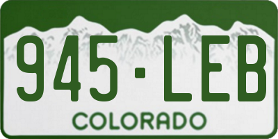 CO license plate 945LEB