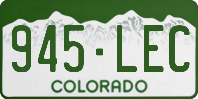 CO license plate 945LEC