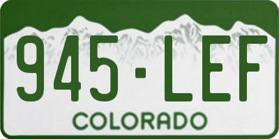 CO license plate 945LEF