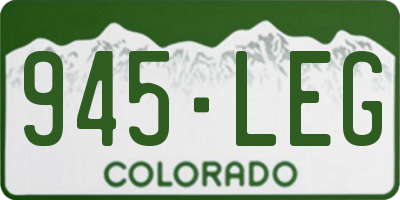 CO license plate 945LEG