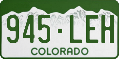 CO license plate 945LEH