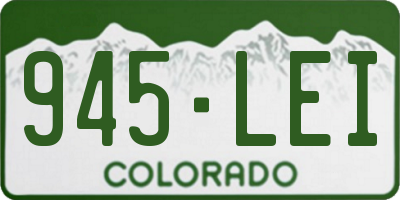 CO license plate 945LEI