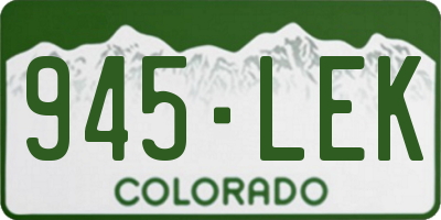 CO license plate 945LEK