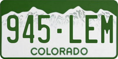 CO license plate 945LEM