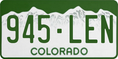 CO license plate 945LEN