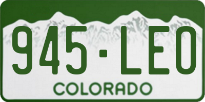 CO license plate 945LEO