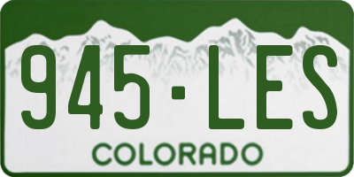 CO license plate 945LES