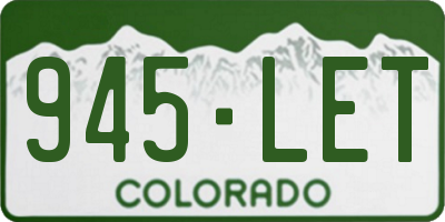 CO license plate 945LET