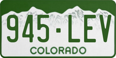 CO license plate 945LEV
