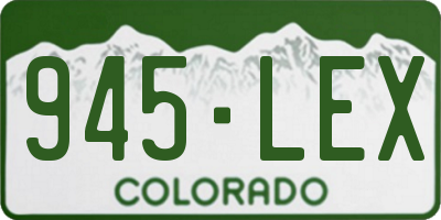 CO license plate 945LEX