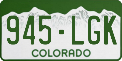 CO license plate 945LGK