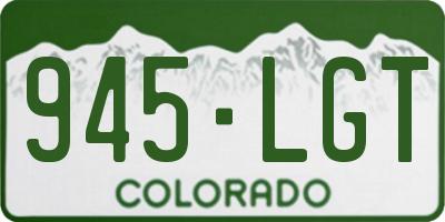 CO license plate 945LGT