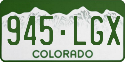 CO license plate 945LGX