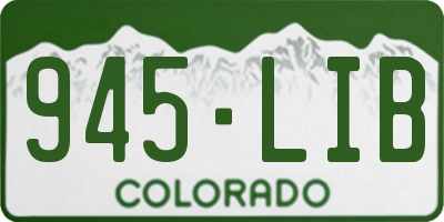 CO license plate 945LIB